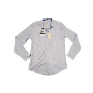 C-Lab 4 Way Stretch Slim Fit Shirt Size M 15.5" 33-34" Blue NWT
